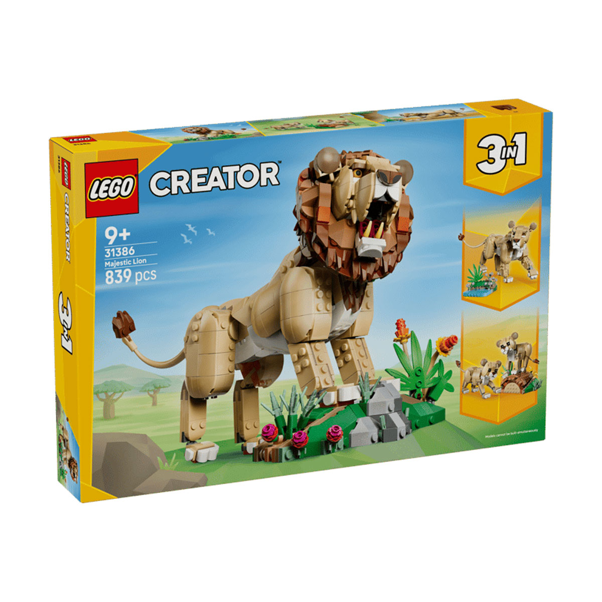 Конструктор LEGO Creator Дикі тварини: Величний лев, 839 деталей, від 9 років (31386)
